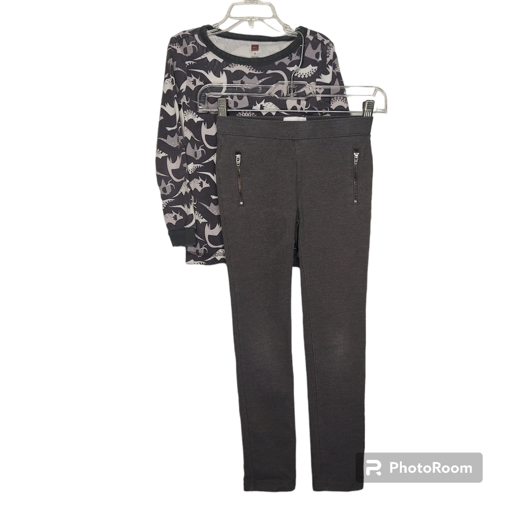 Gray Tea Dinosaur Graphic Long Sleeve with Children's Place Long Pant Set